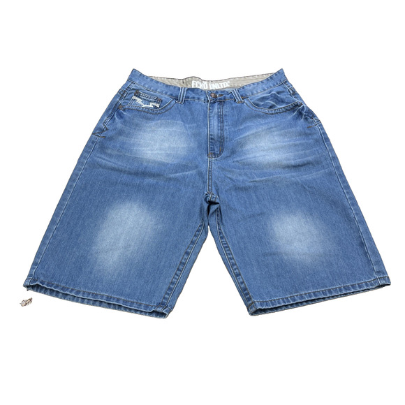 Vintage Ecko Unltd Denim Shorts Jorts Men Size 40 Blue Baggy Y2K Hip Hop Skater - Picture 1 of 15
